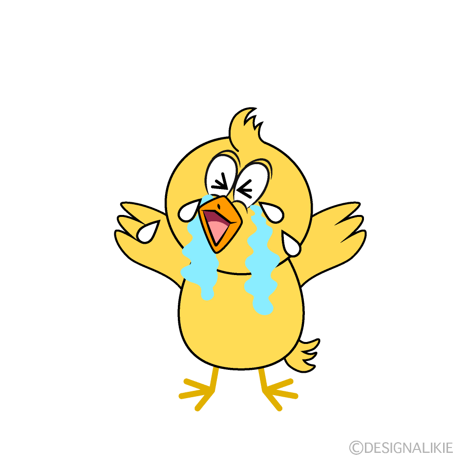 Crying Chick Cartoon Character Image