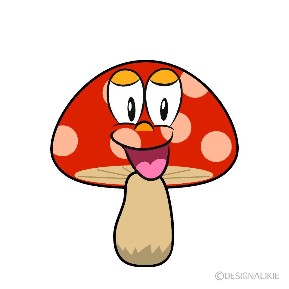 Smiling Red Mushroom Cartoon Character Image
