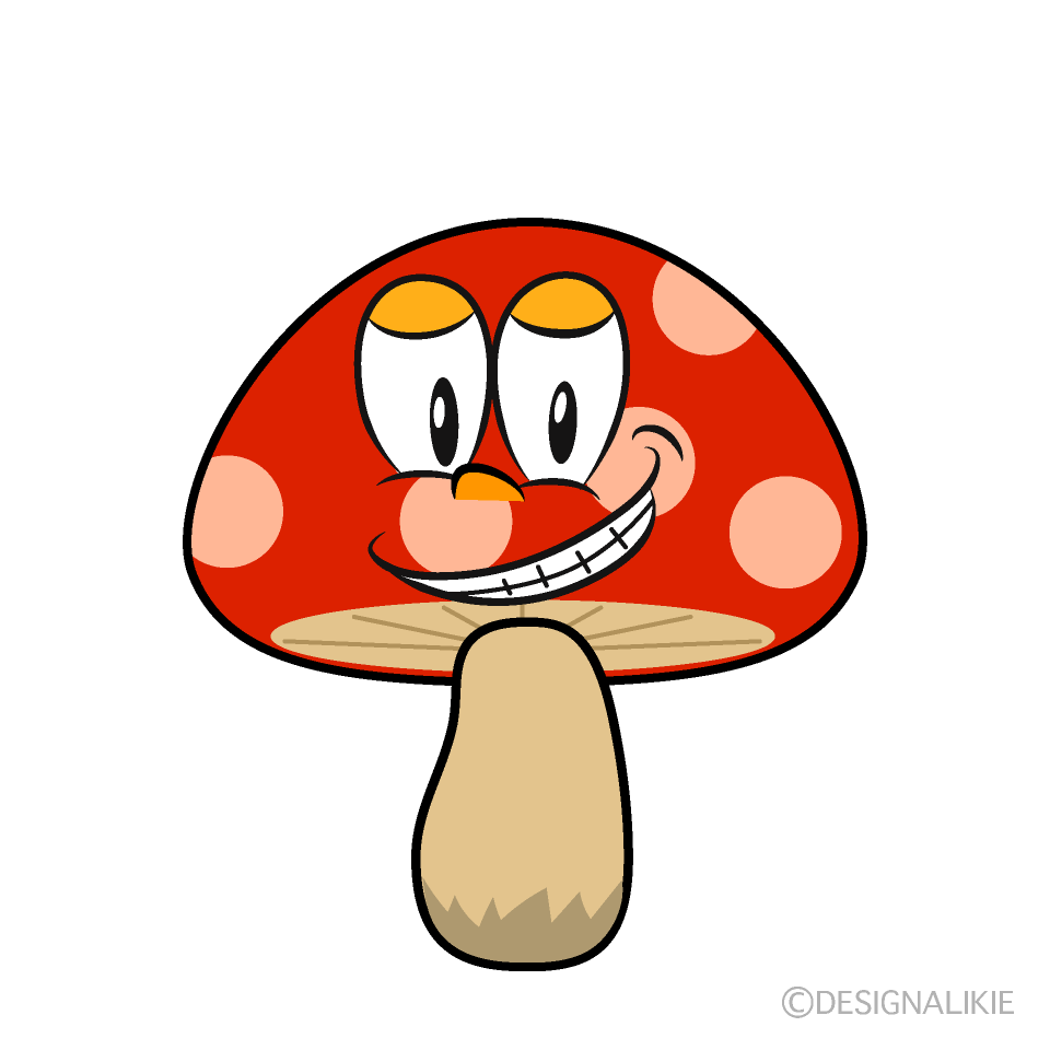 Grinning Red Mushroom Cartoon Character Image