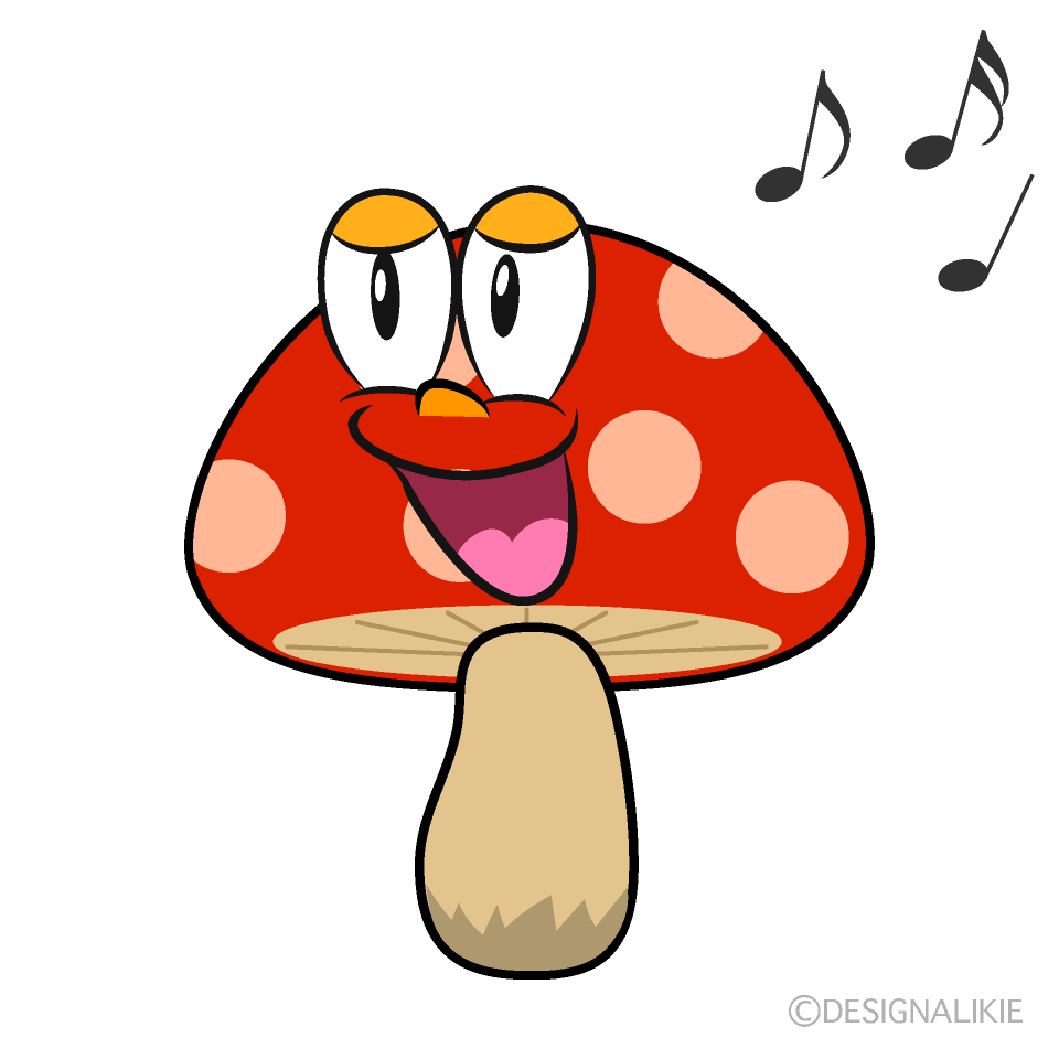 Singing Red Mushroom Cartoon Character Image