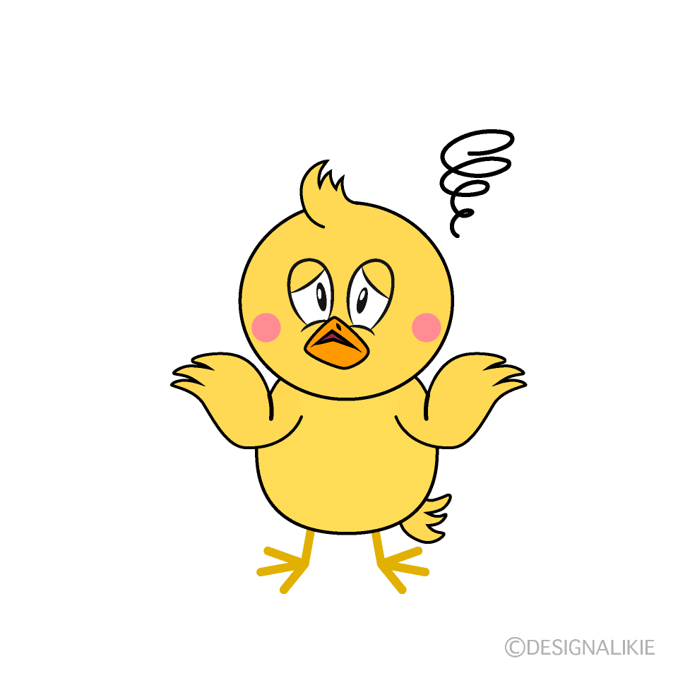 Troubled Chick Cartoon Character Image