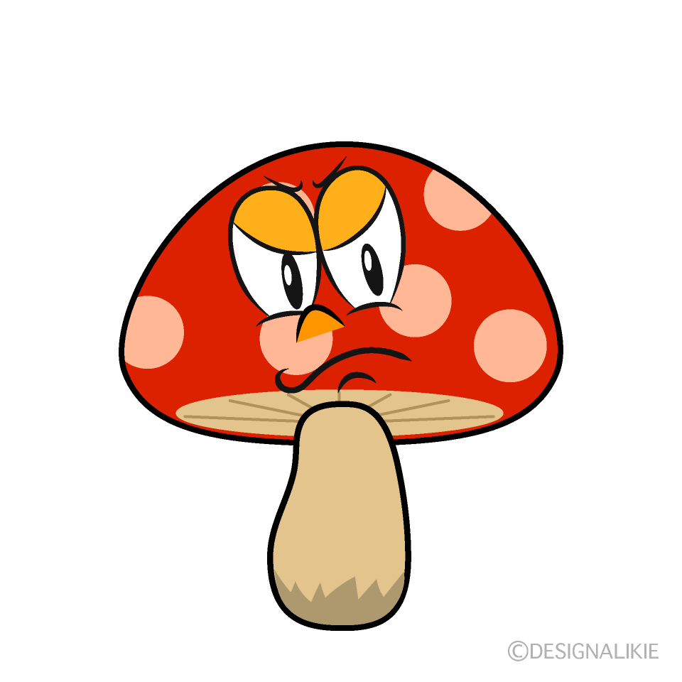 Angry Red Mushroom Cartoon Character Image