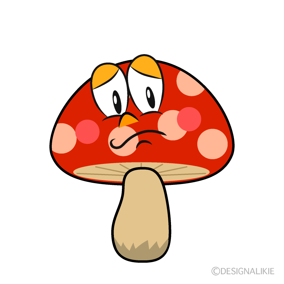 Thinking Red Mushroom Cartoon Character Image