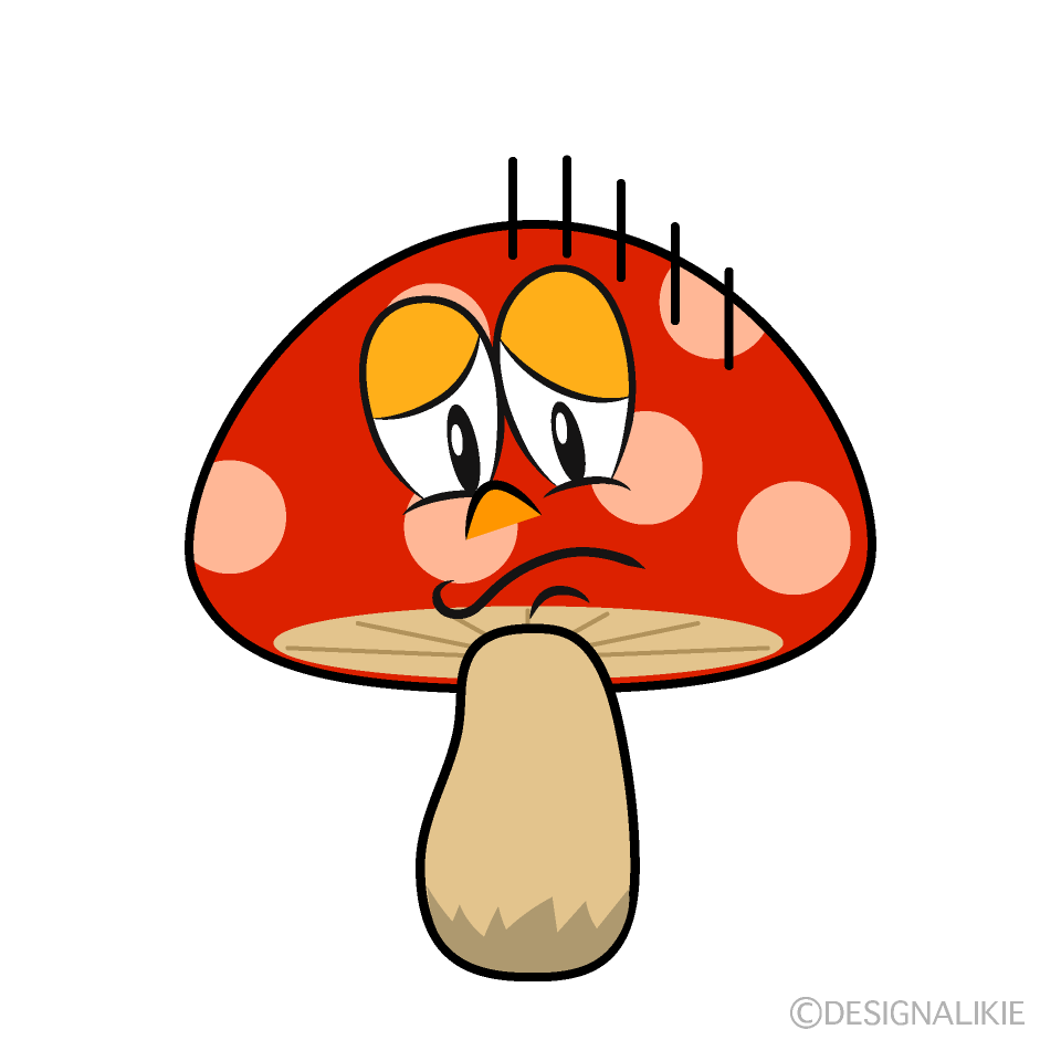Depressed Red Mushroom Cartoon Character Image