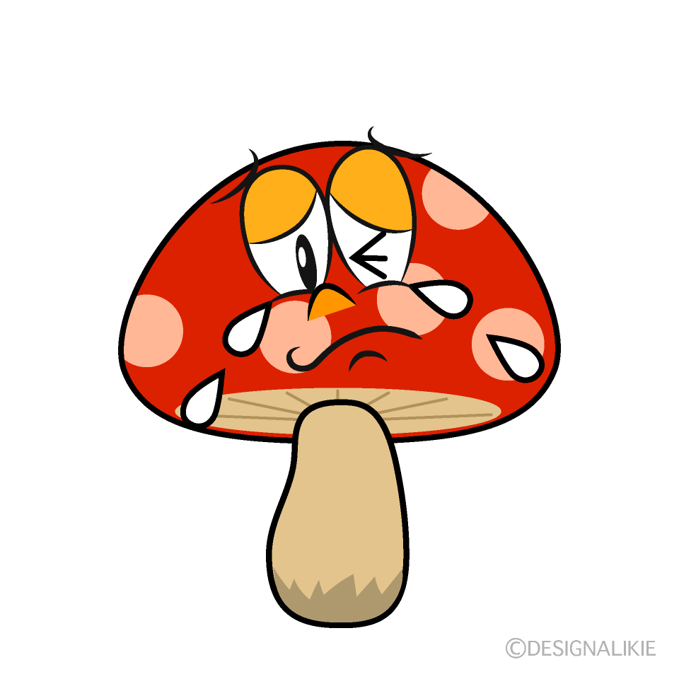 Crying Red Mushroom Cartoon Character Image