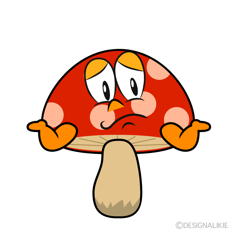 Troubled Red Mushroom Cartoon Character Image