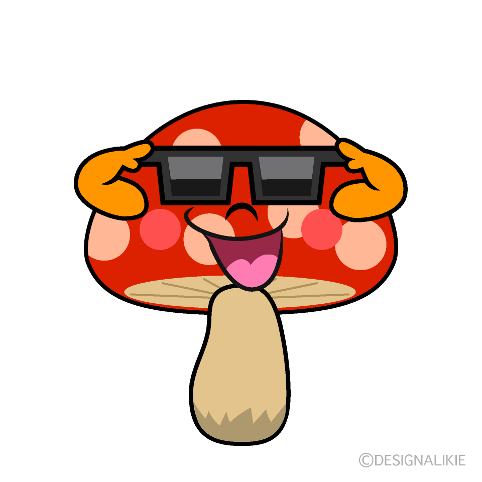 Cool Red Mushroom Cartoon Character Image