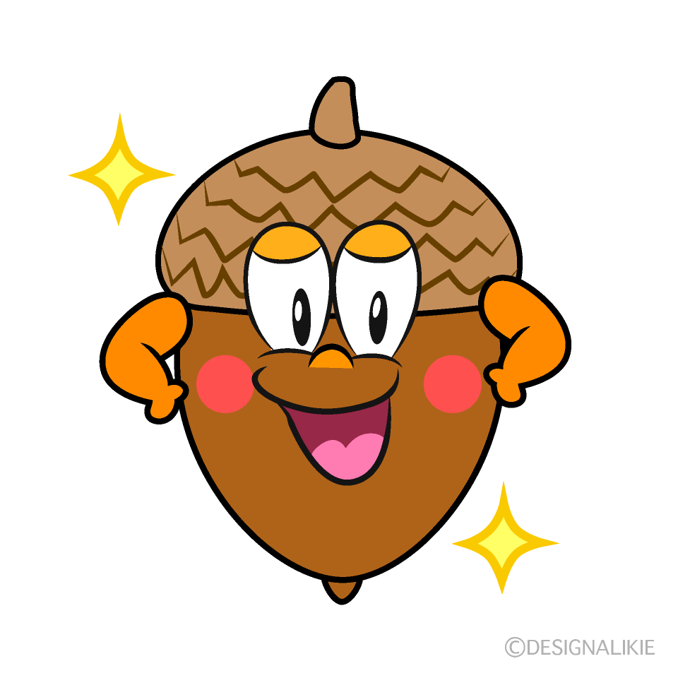Glitter Acorn Cartoon Character Image