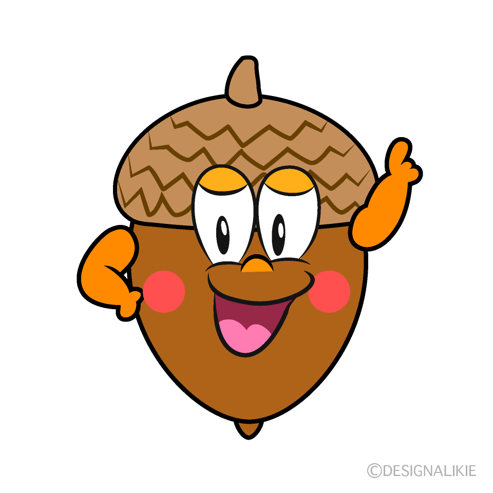 Posing Acorn Cartoon Character Image