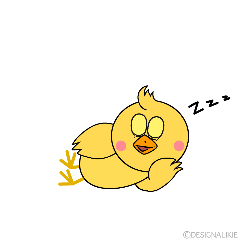Sleeping Chick Cartoon Character Image