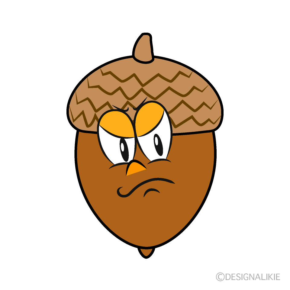 Angry Acorn Cartoon Character Image