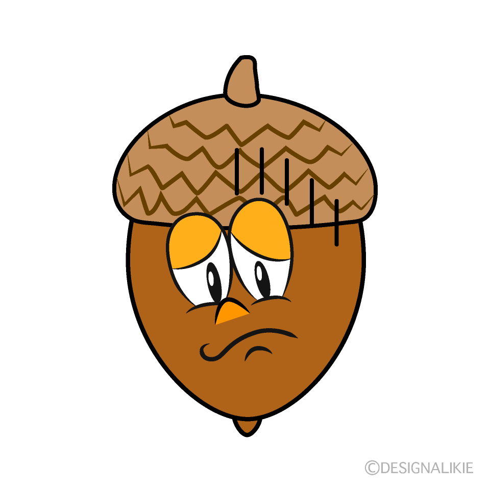 Depressed Acorn Cartoon Character Image