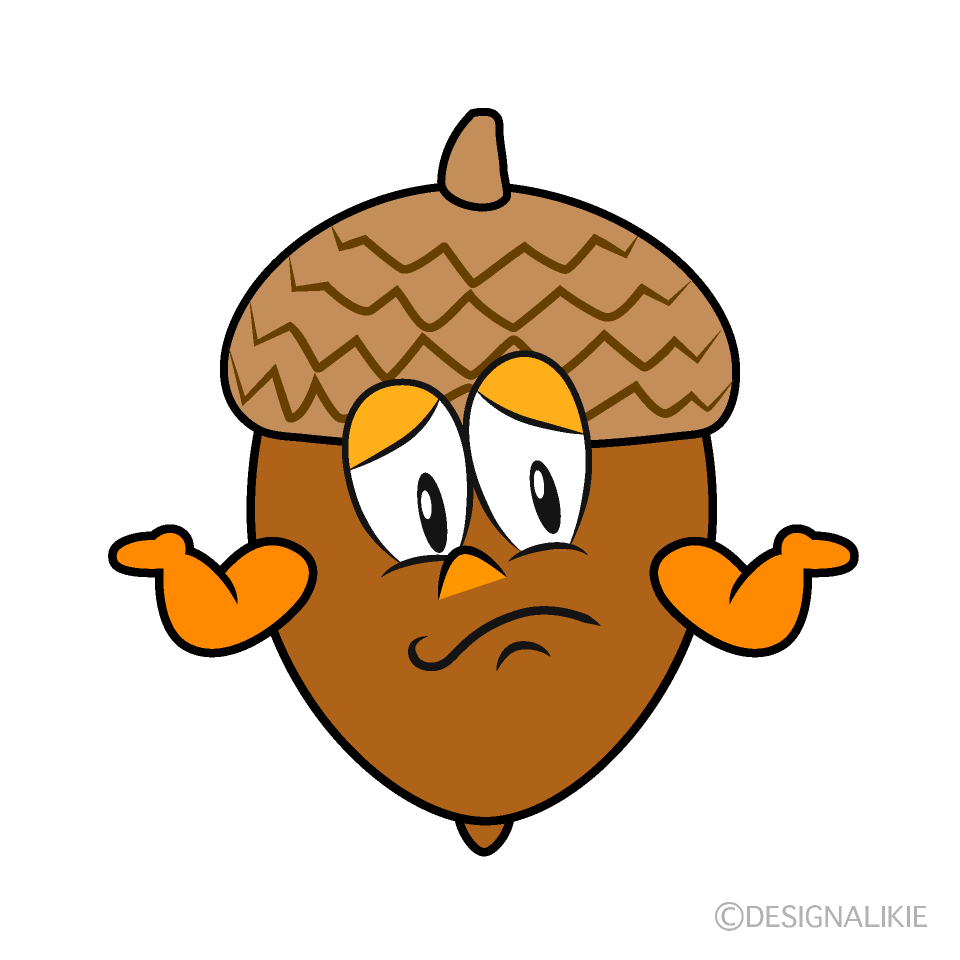 Troubled Acorn Cartoon Character Image