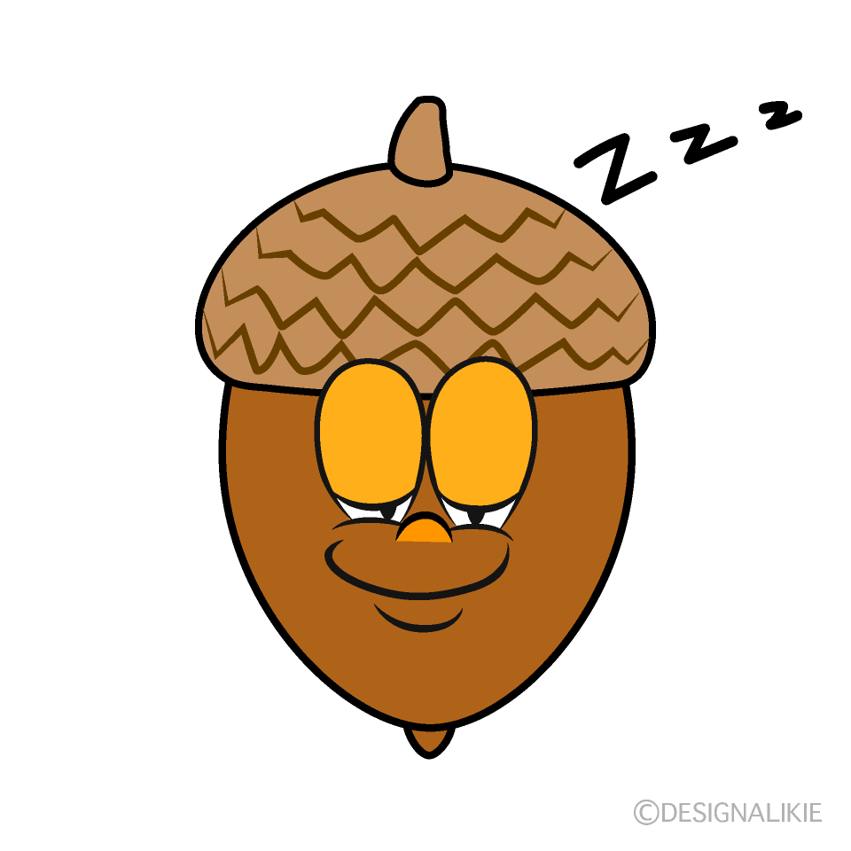 Sleeping Acorn Cartoon Character Image
