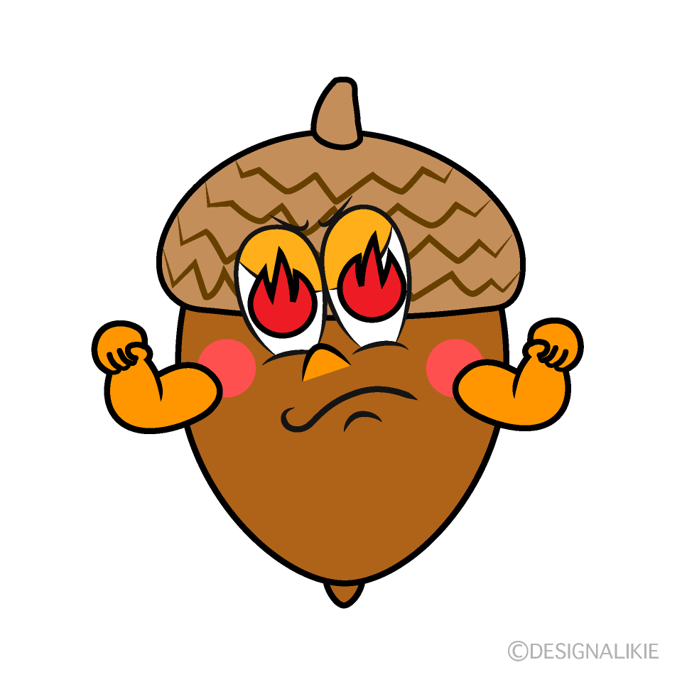 Enthusiasm Acorn Cartoon Character Image