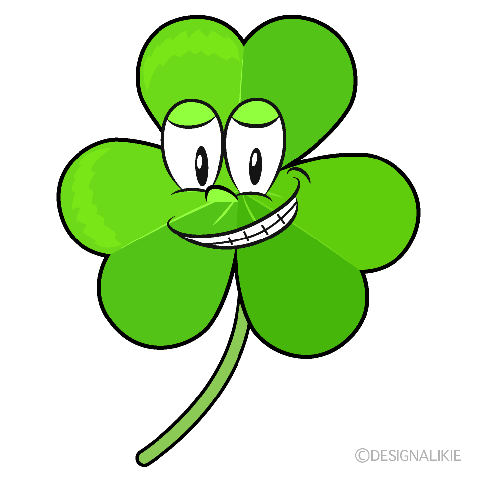 Grinning Shamrock Cartoon Character Image