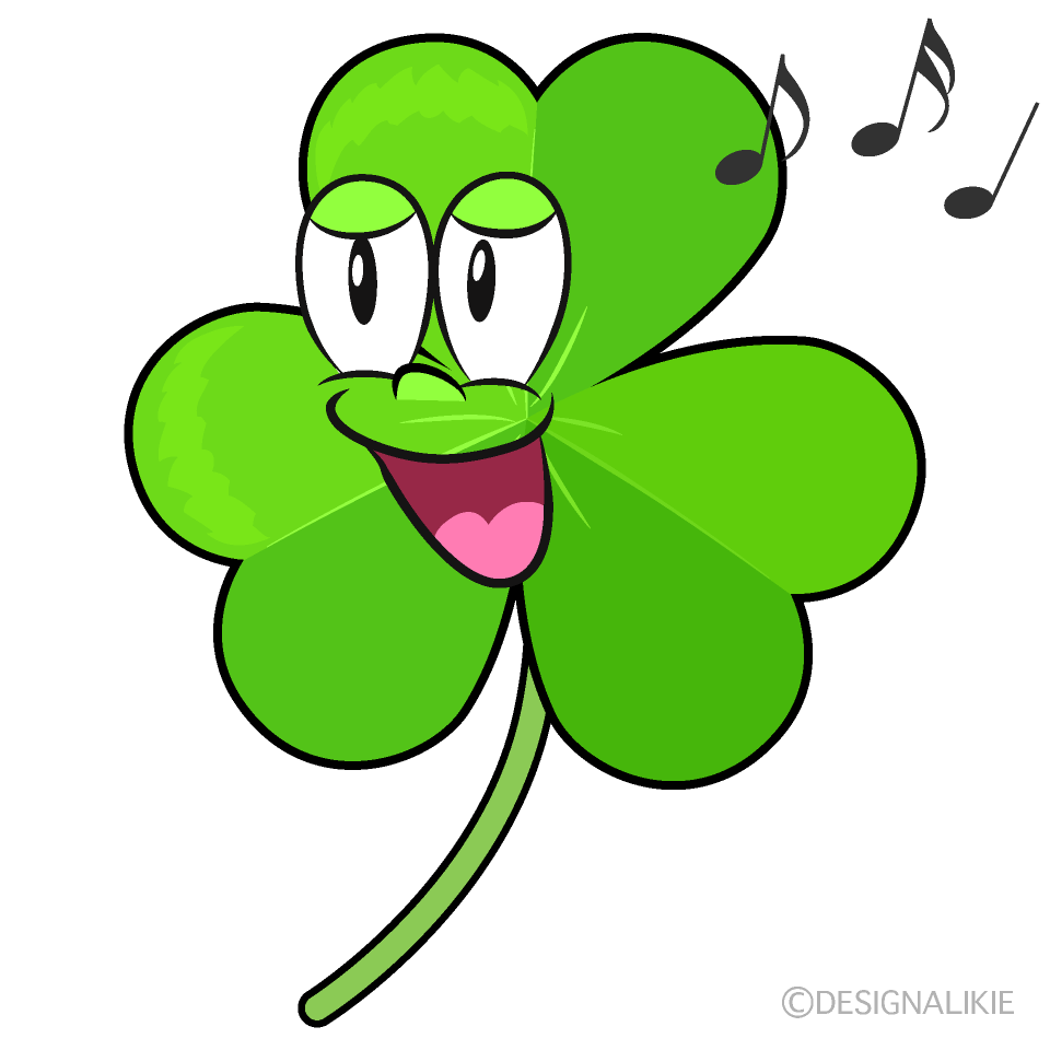 Singing Shamrock Cartoon Character Image