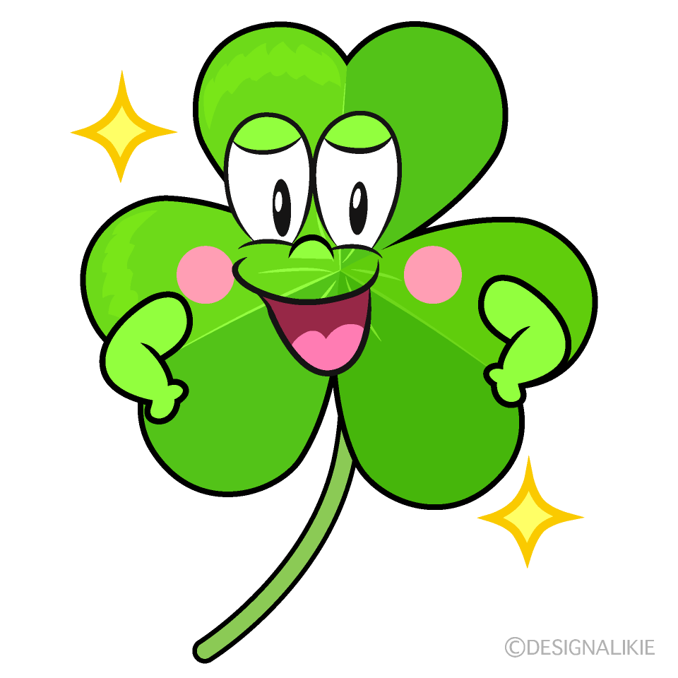 Glitter Shamrock Cartoon Character Image