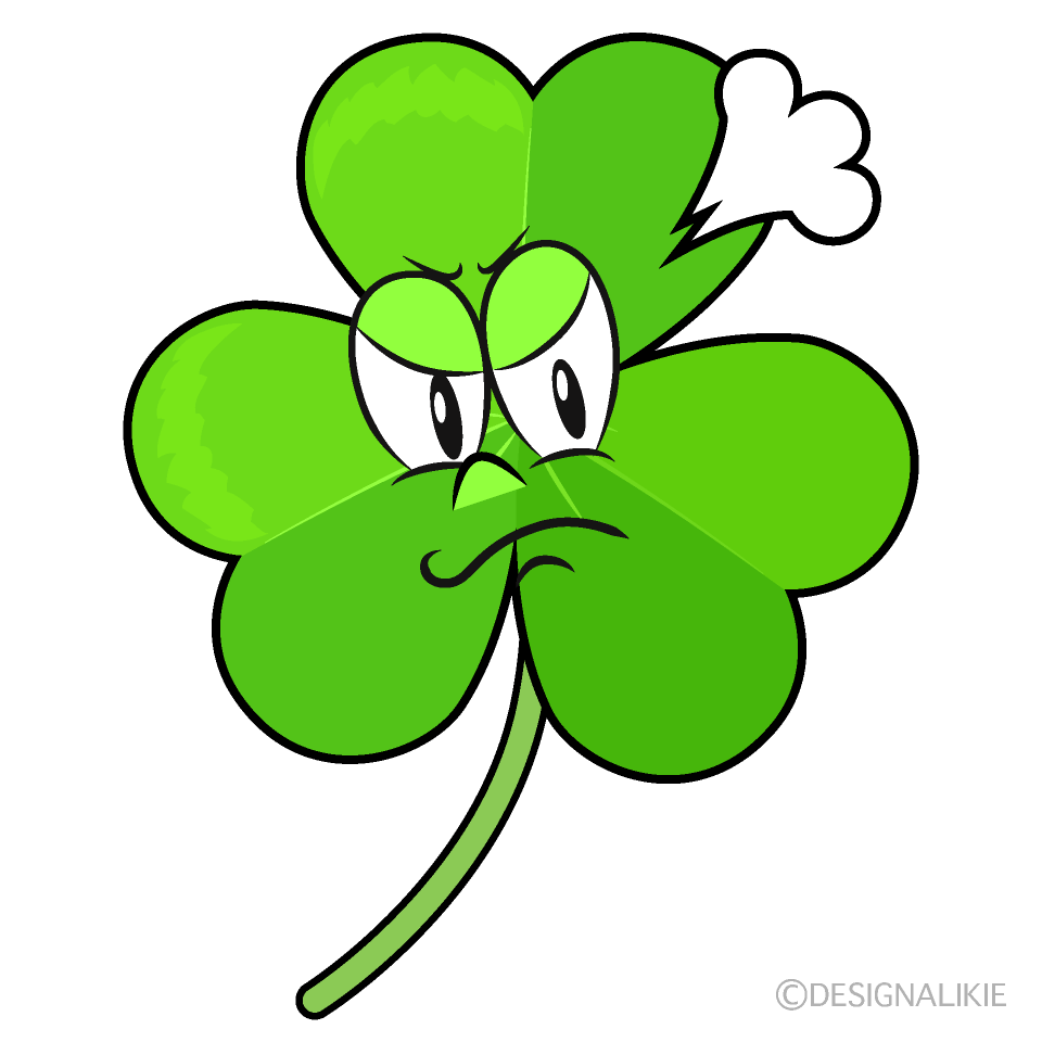 Angry Shamrock Cartoon Character Image