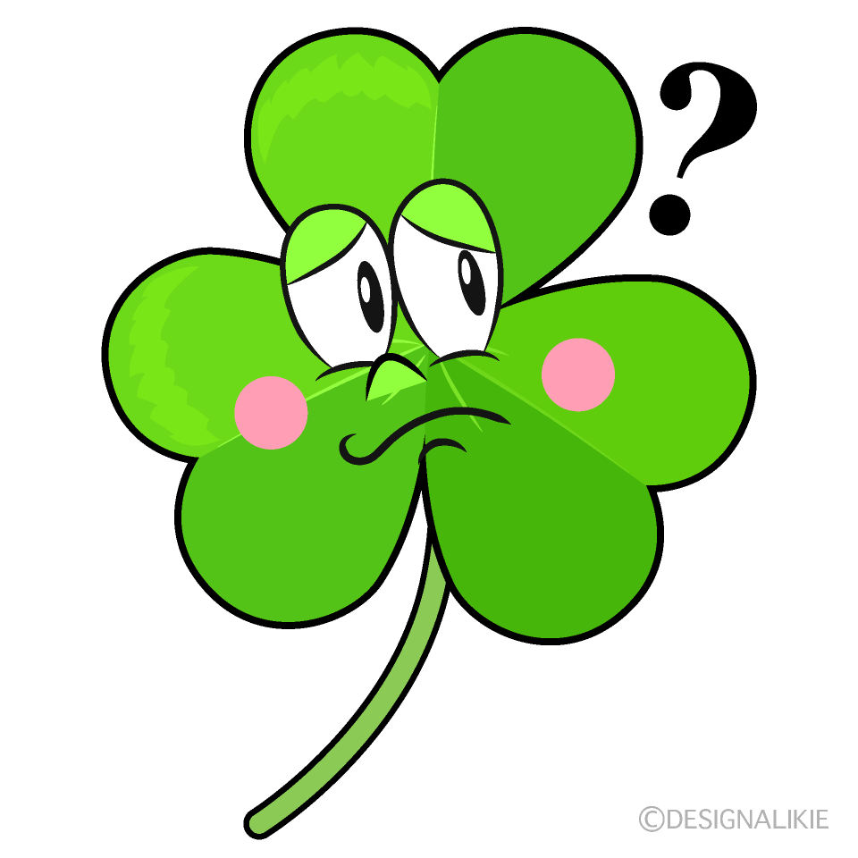 Thinking Shamrock Cartoon Character Image