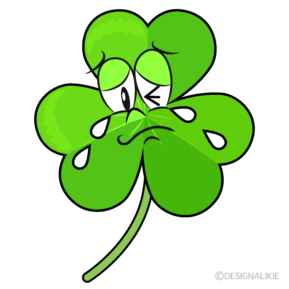 Crying Shamrock Cartoon Character Image
