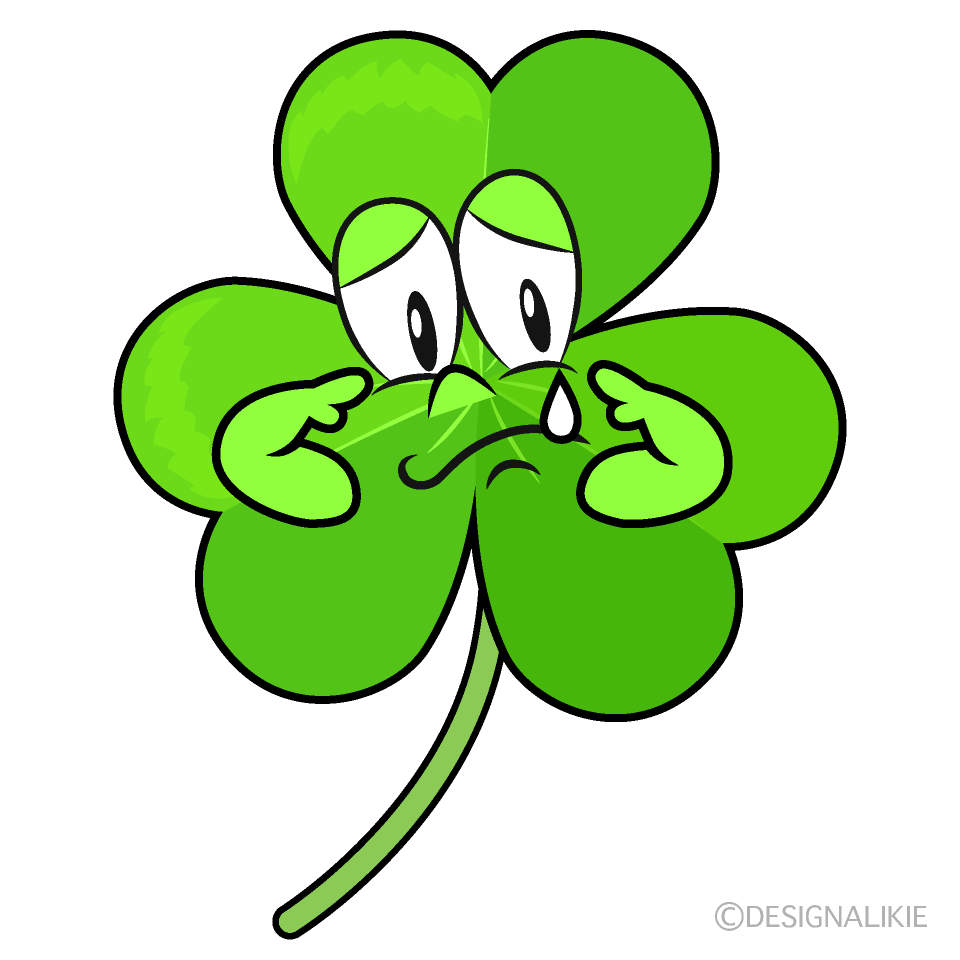 Sad Shamrock Cartoon Character Image