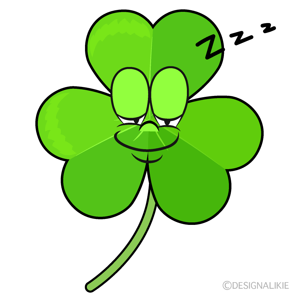 Sleeping Shamrock Cartoon Character Image
