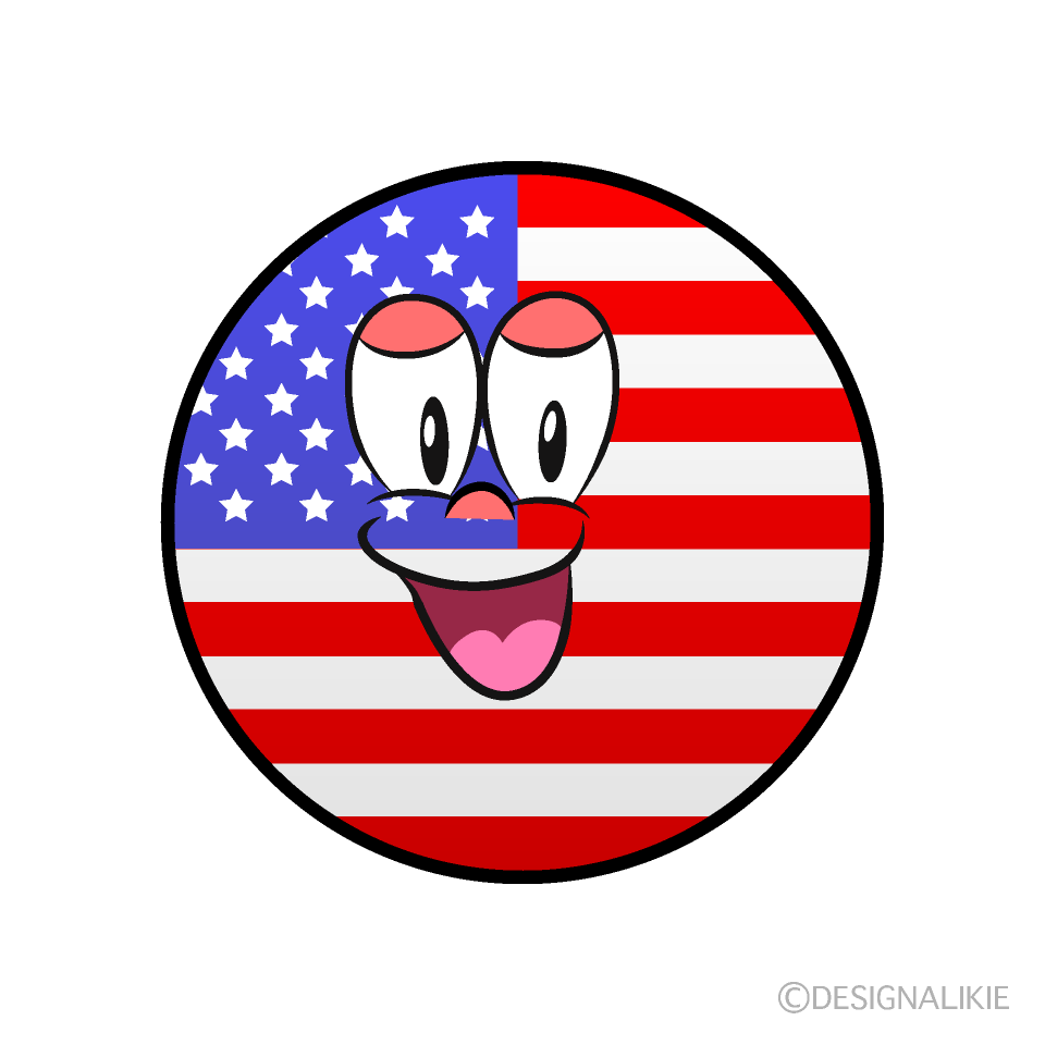 Bandera Estadounidense Sonriente Animado