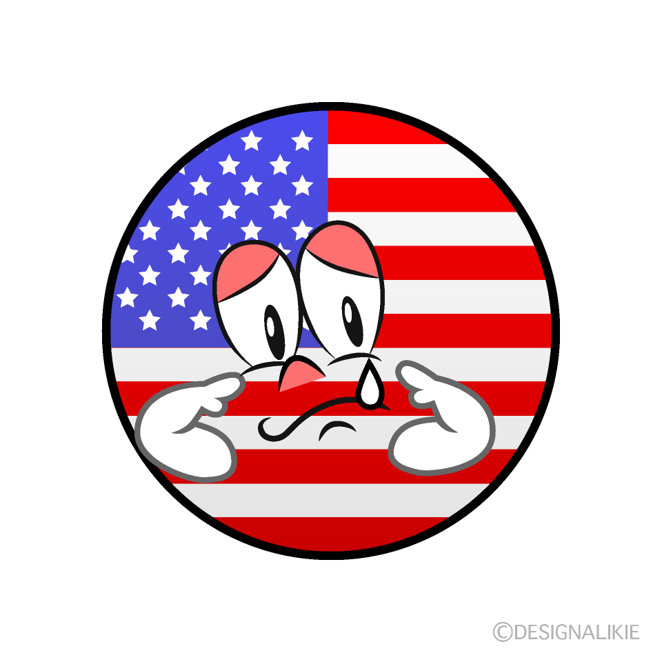 Bandera Estadounidense Triste Animado