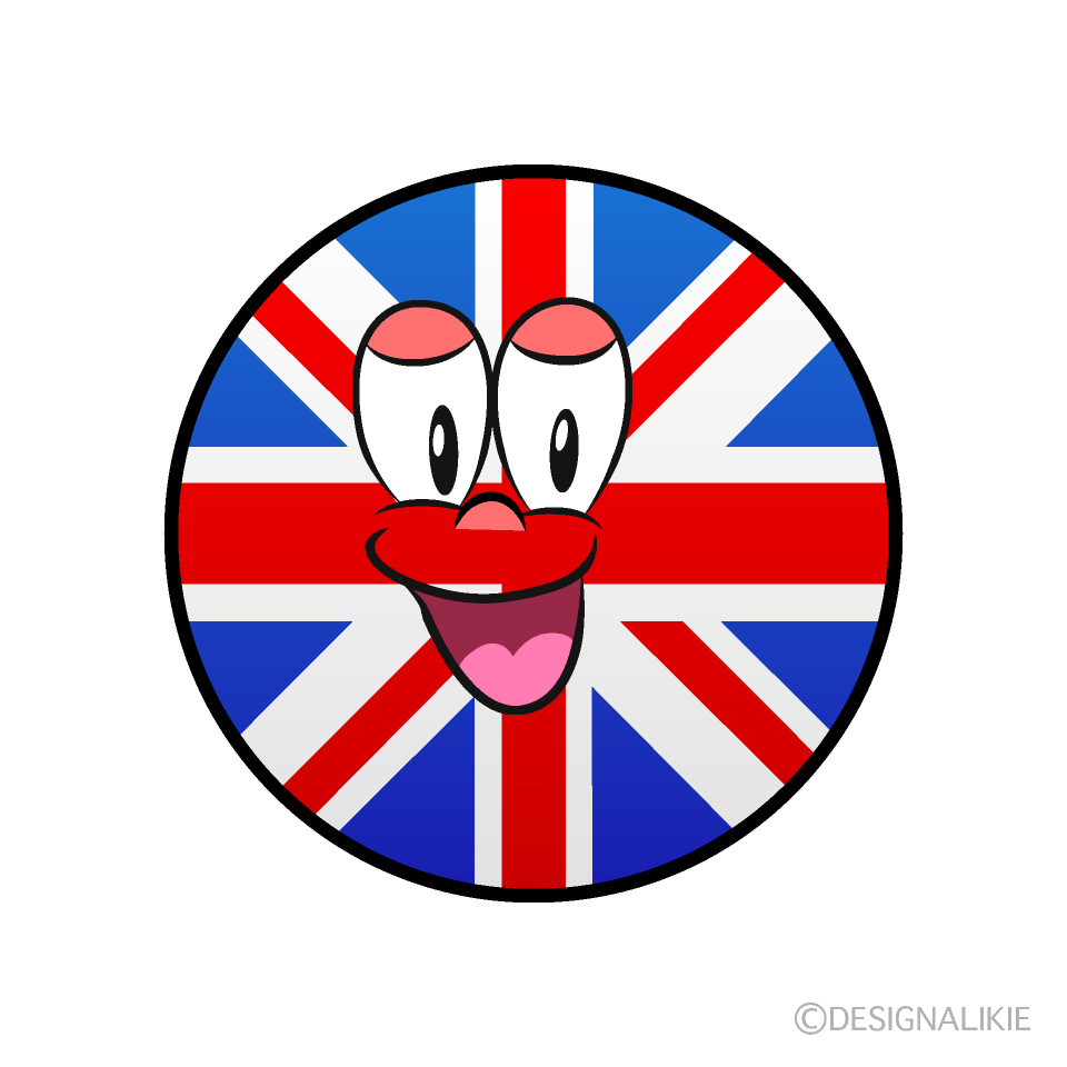Bandera Británica Sonriente Animado