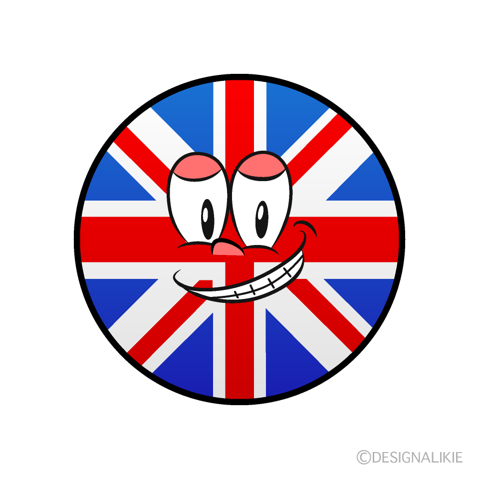 Bandera Británica Sonriendo Animado