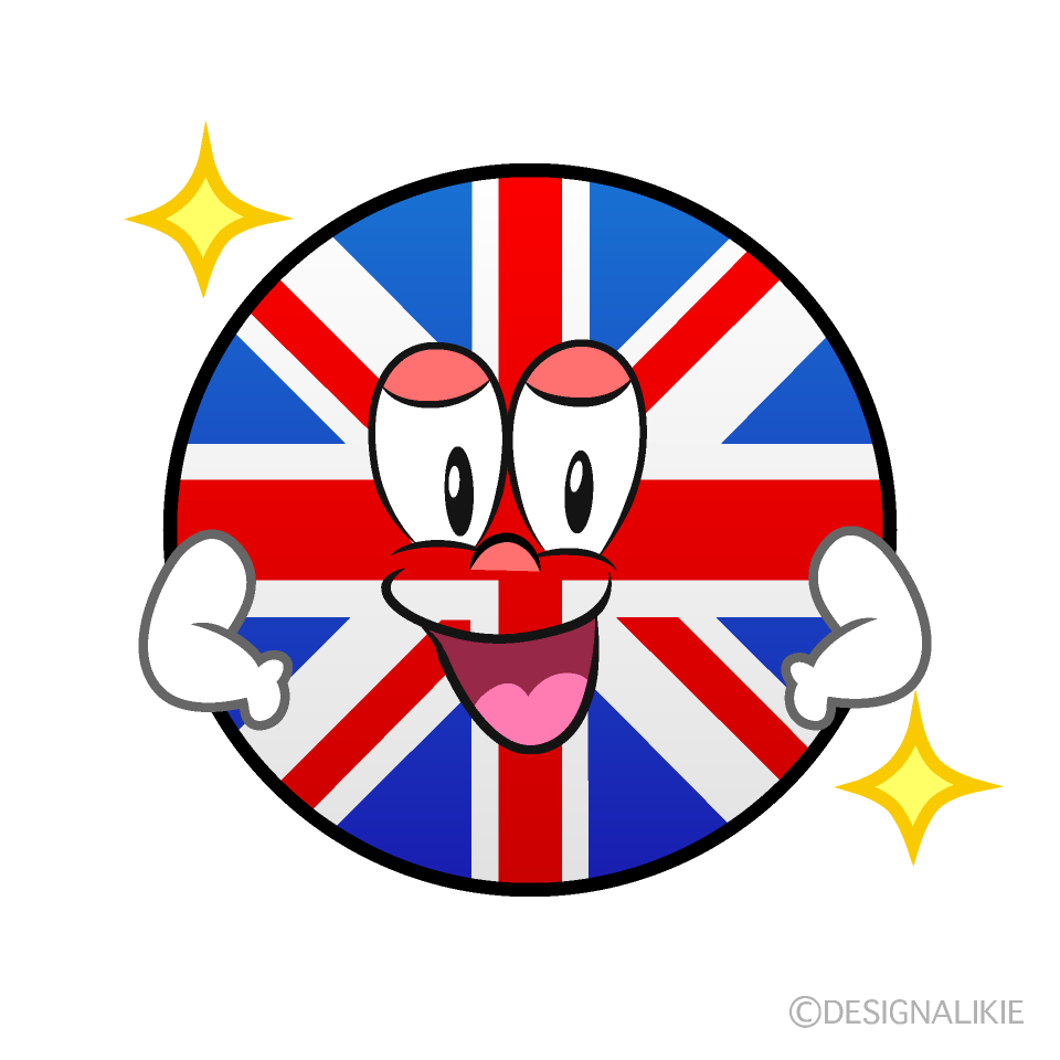 Bandera Británica Confiado Animado