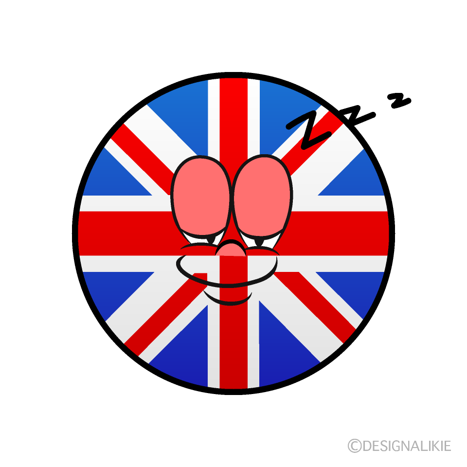 Bandera Británica Dormido Animado
