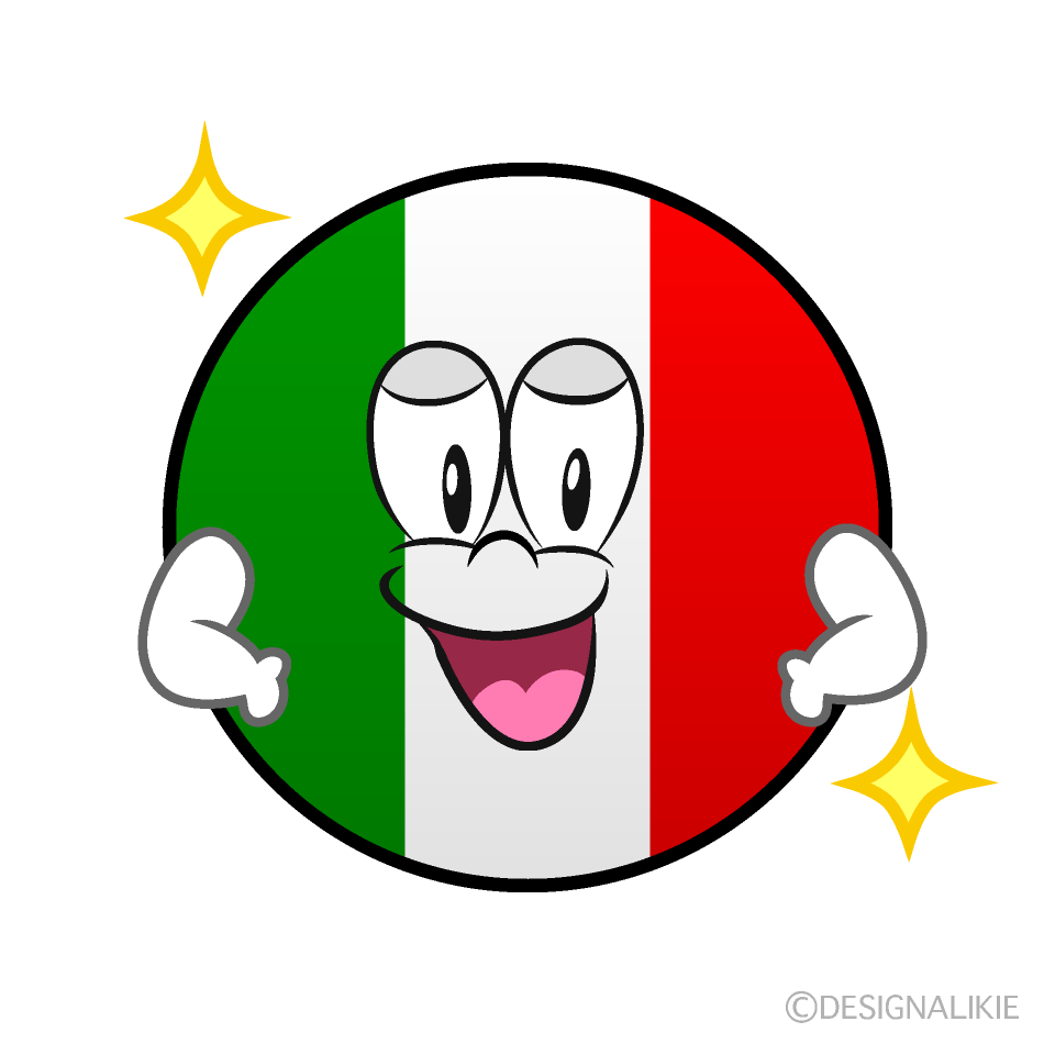 Bandera Italiana Confiado Animado