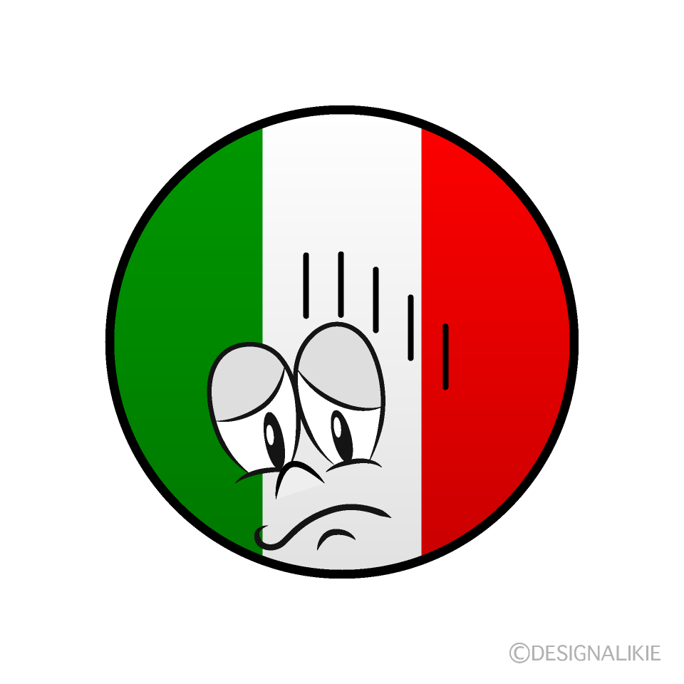 Bandera Italiana Deprimido Animado