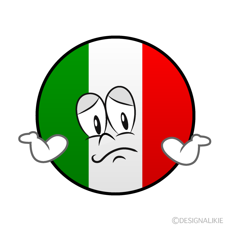 Bandera Italiana Preocupado Animado