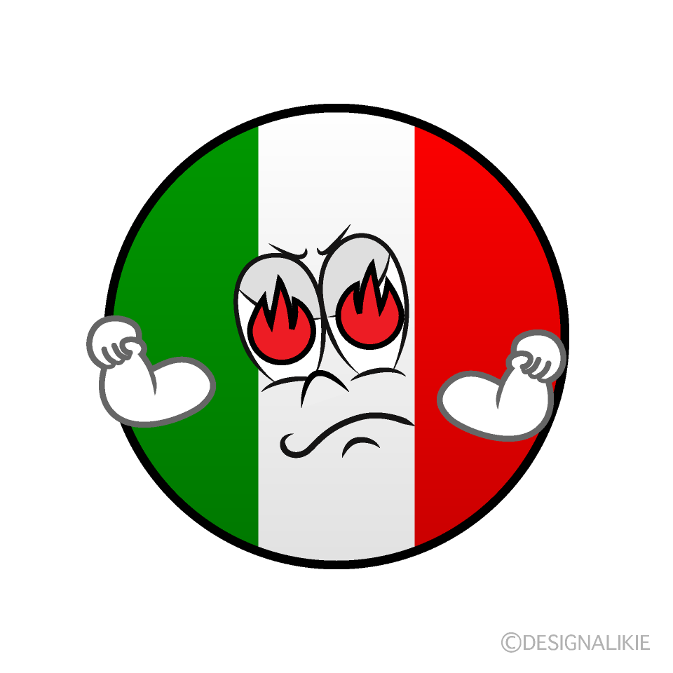 Bandera Italiana Entusiasmo Animado