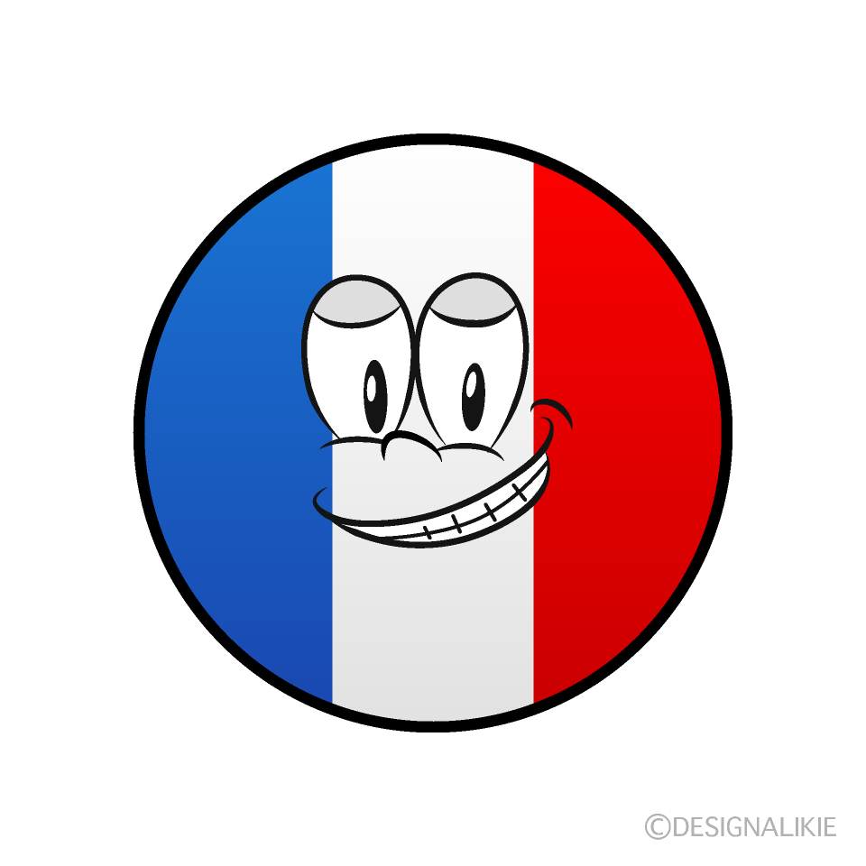 Bandera Francesa Sonriendo Animado