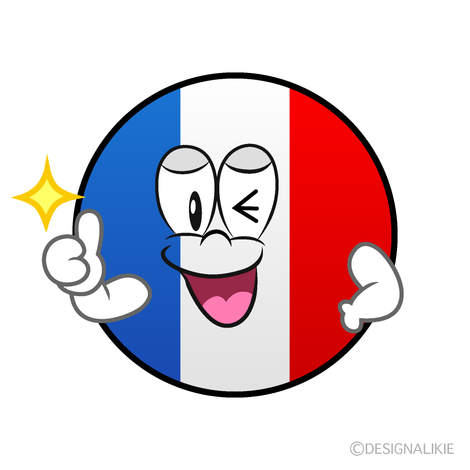 Bandera Francesa Pulgares hacia arriba Animado