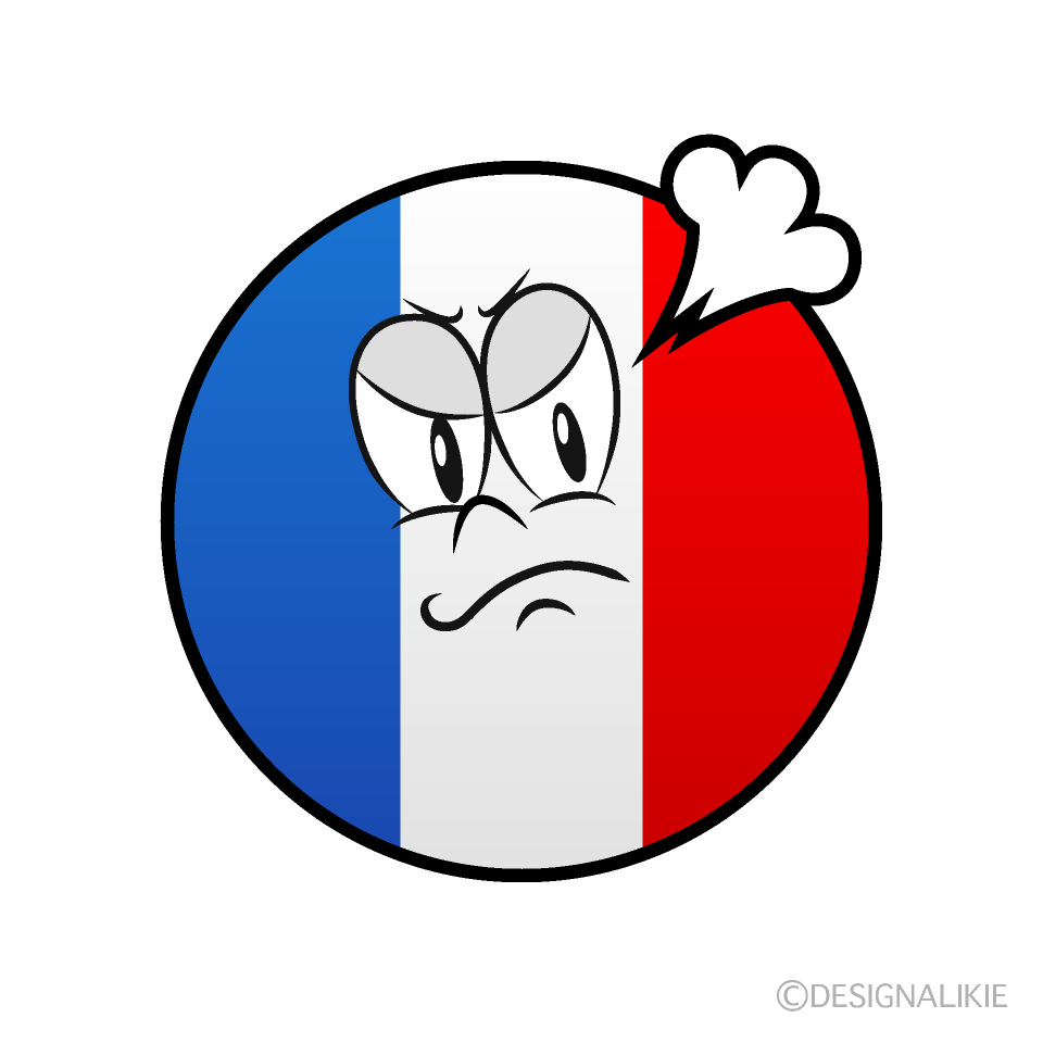 Bandera Francesa Enojado Animado