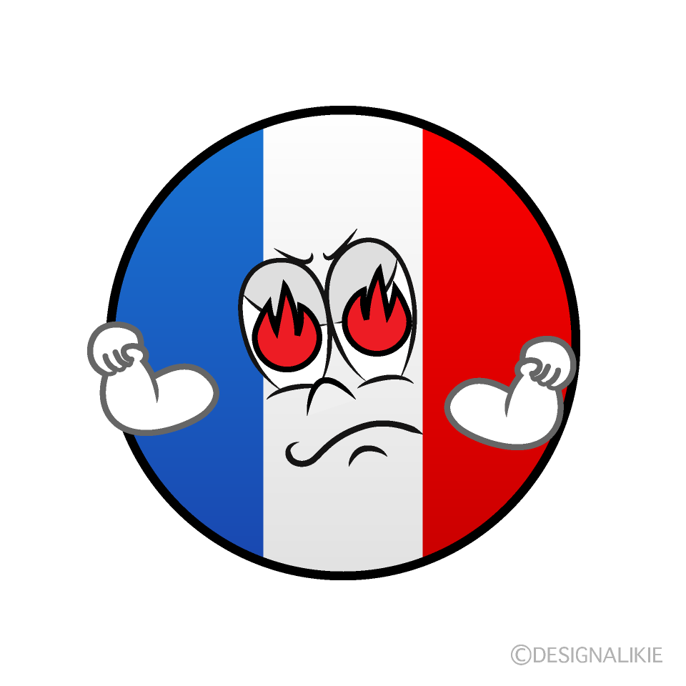 Bandera Francesa Entusiasmo Animado