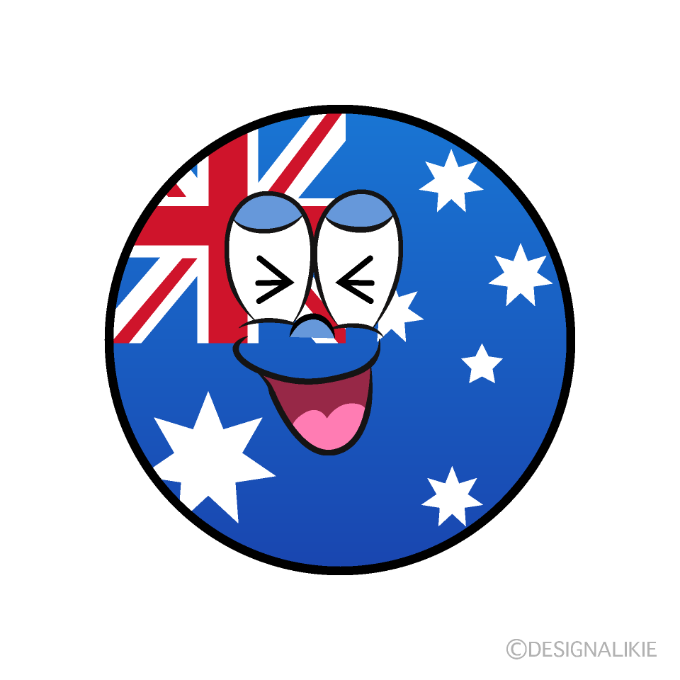 Bandera Australiana Riendo Animado