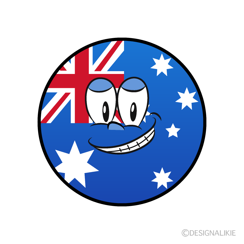 Bandera Australiana Sonriendo Animado