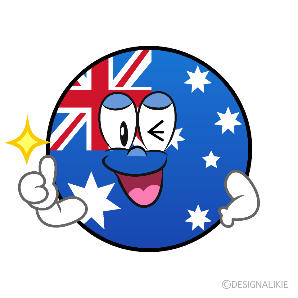 Bandera Australiana Pulgares hacia arriba Animado