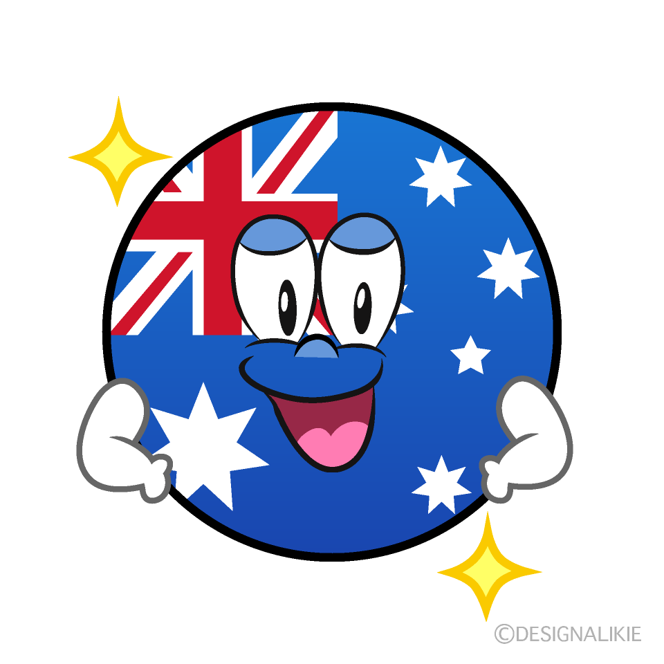 Bandera Australiana Confiado Animado