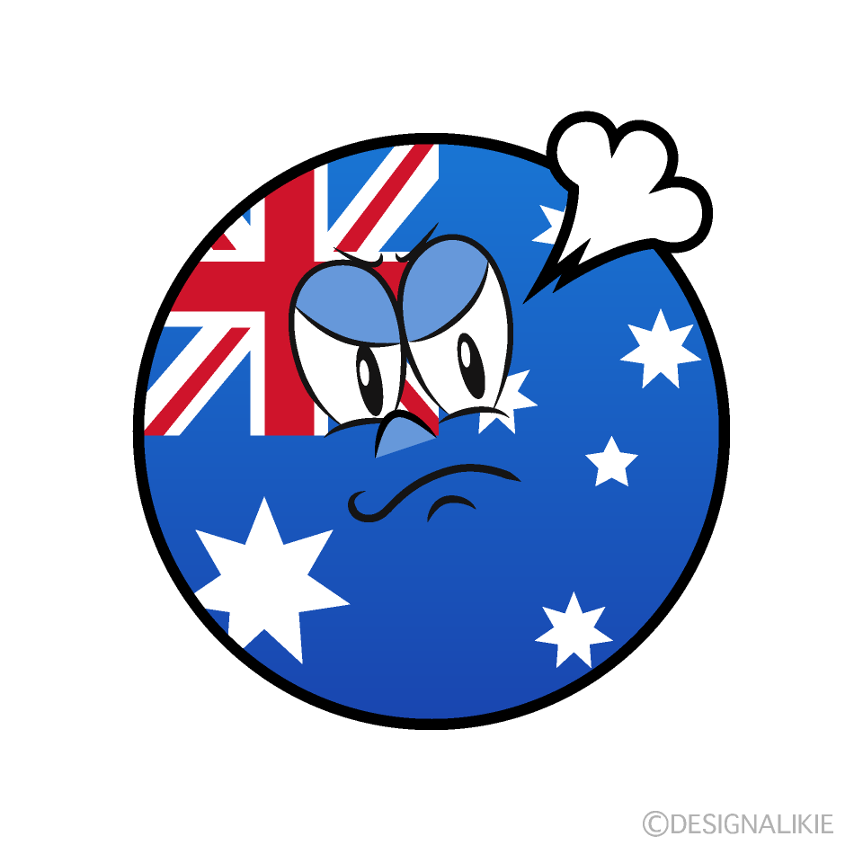 Bandera Australiana Enojado Animado