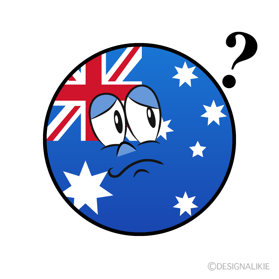 Bandera Australiana Pensando Animado