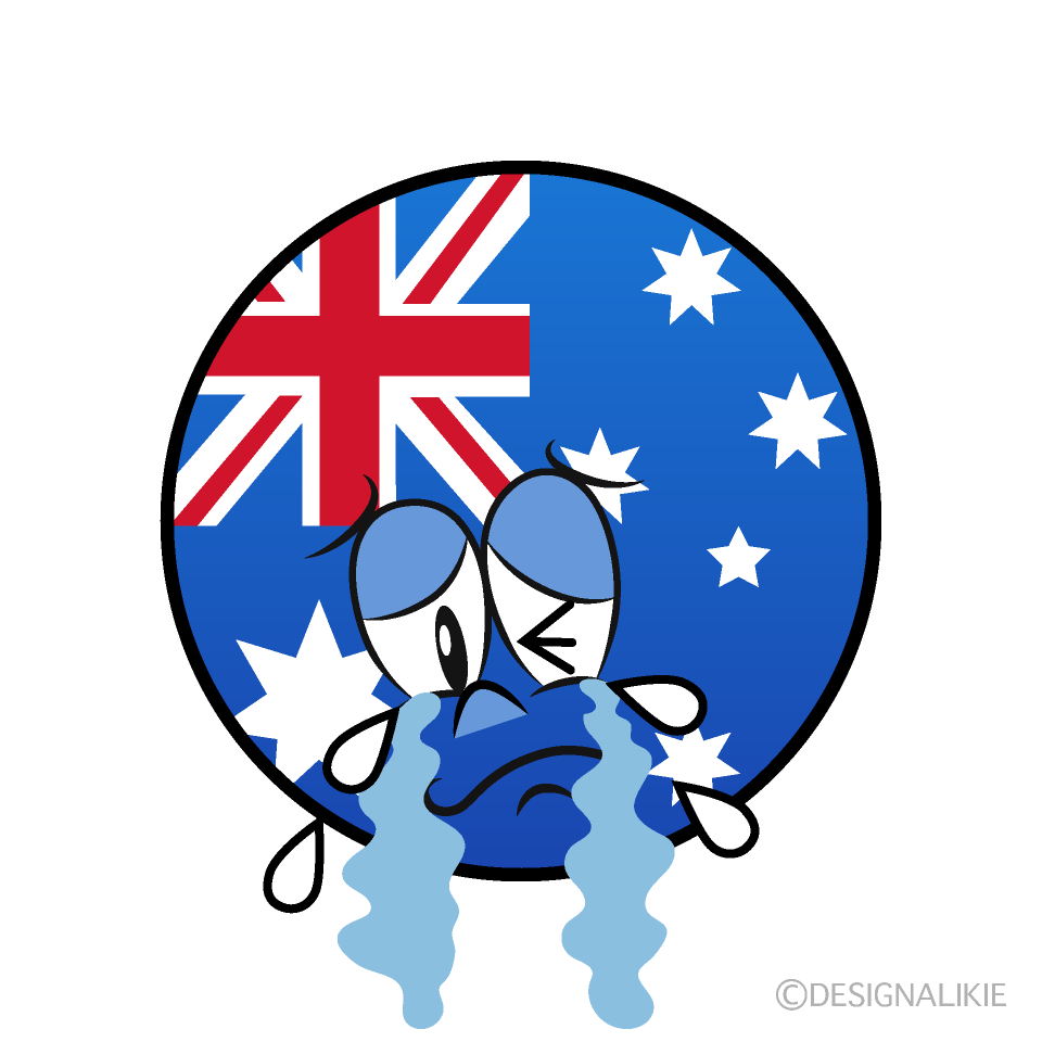 Bandera Australiana Llorando Animado