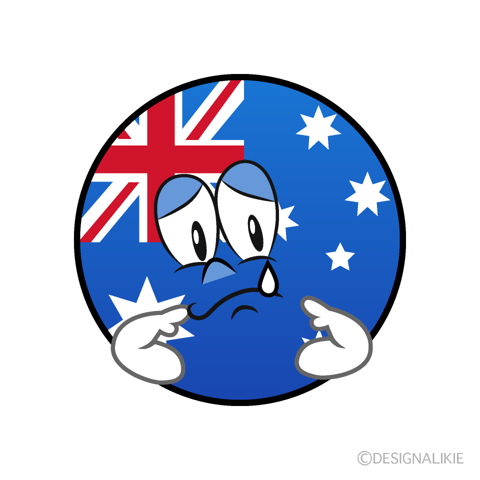 Bandera Australiana Triste Animado