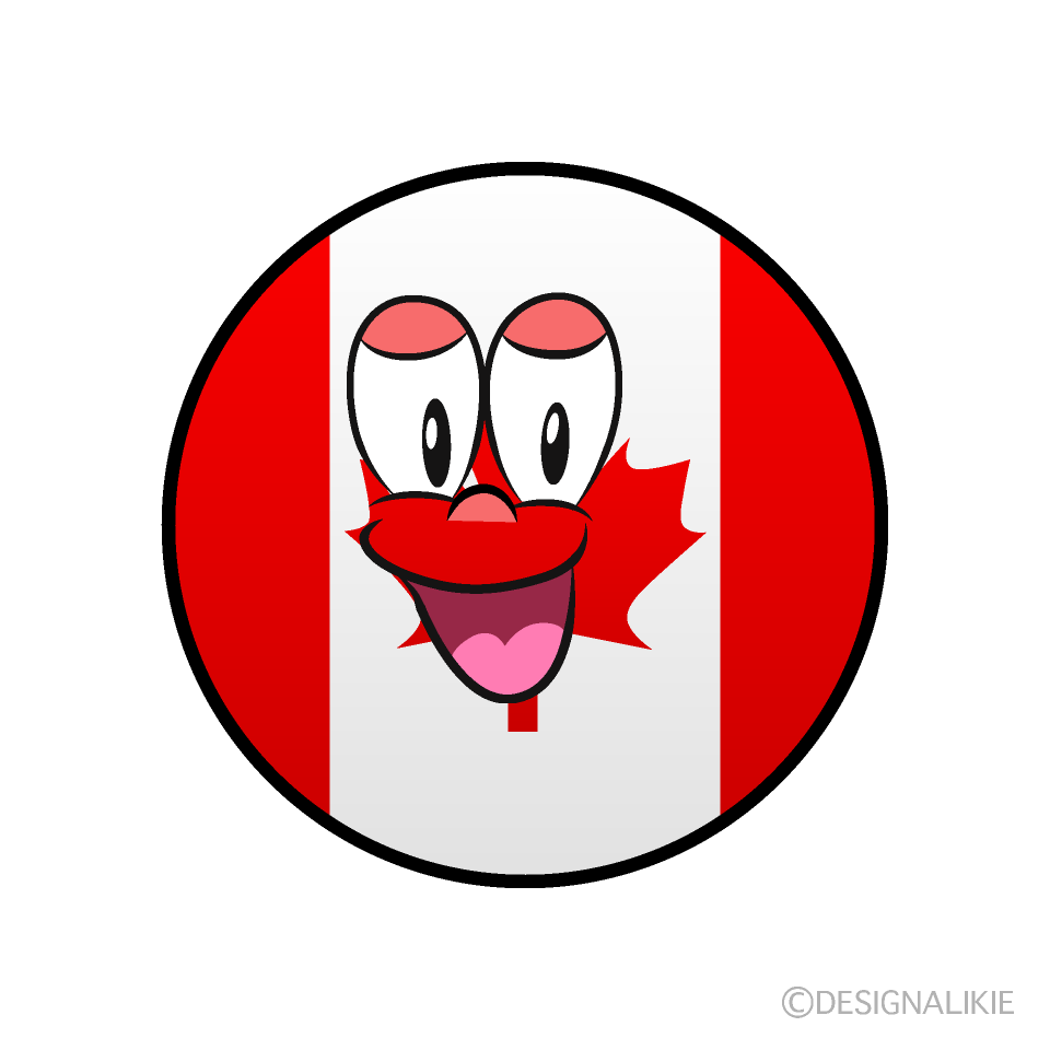 Bandera Canadiense Sonriente Animado